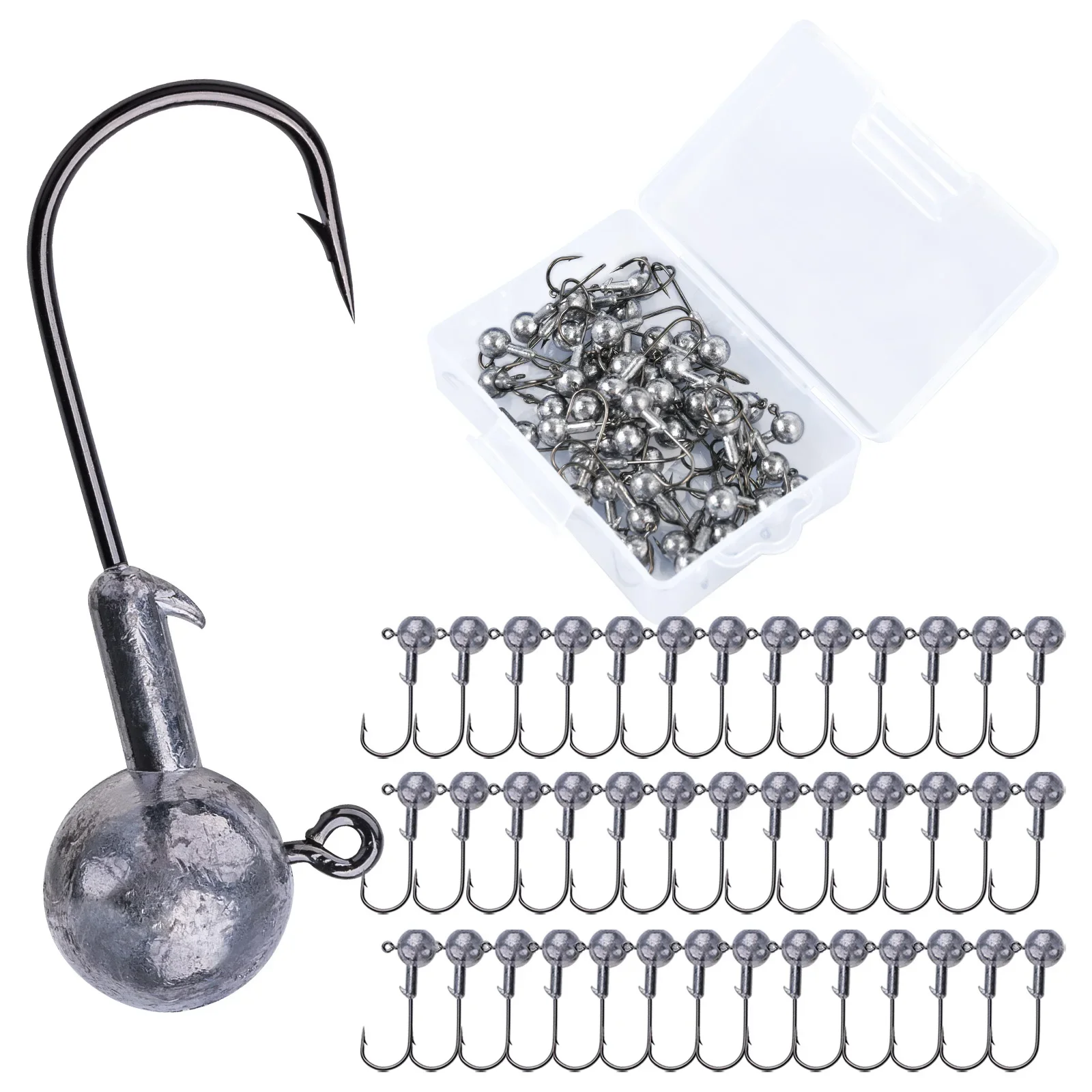 Goture 1/box 0,6g 0,8g 1g 2g 5g 8g 10g 15g 20g Kurbel Jig Kopf Haken Weicher Köder Harten Köder Weichen Wurm Angelhaken Für Angeln