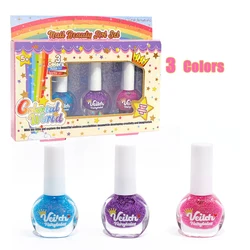 Vibrant Kids Nail Polish Set - Non - Toxic, Water - Based, Quick - Dry, Peel - Off DIY Nail Art Kit - Perfect Holiday Gift (3pcs - C)