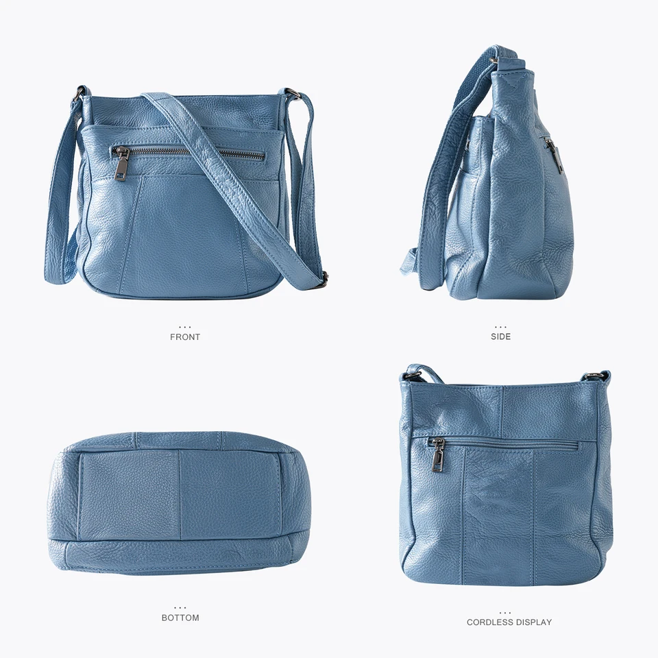 ANGENGRUI Neue lässige Umhängetasche aus echtem Leder für Damen mit mehreren Fächern_voghion.com