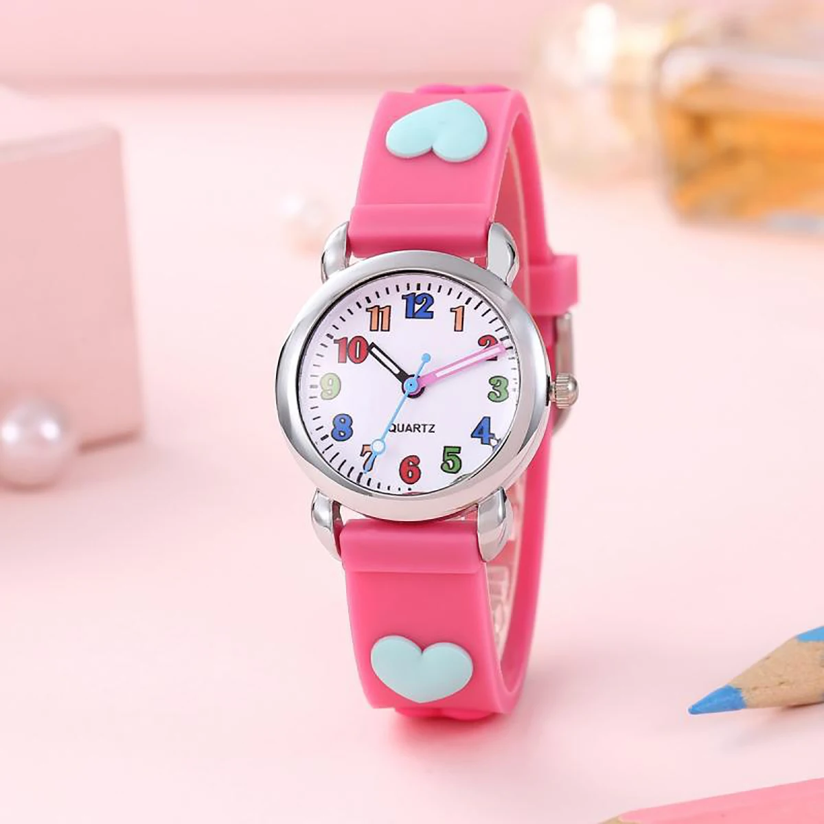 Cartoon Student Watch Bracelet Set