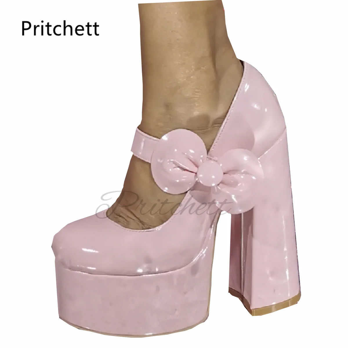 High Heeled Lolita Pink Sweet Sexy Platform Chunky Heels Women's Pumps Round Toe High Heels Spring Autumn Party Shoes Lady