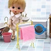 1:12 Metal Free-Standing Hand Towel Drying Rack With 2 Towels For Dollhouse 1