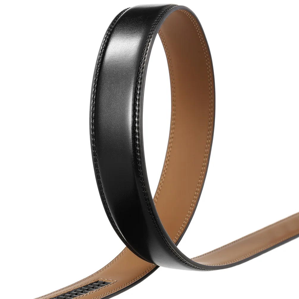 16 Styles 3.0cm 3.1cm Men's Genuine Leather Belts Automatic Buckle Belts Men No Buckle Belts High Quality Black Brown Waistband