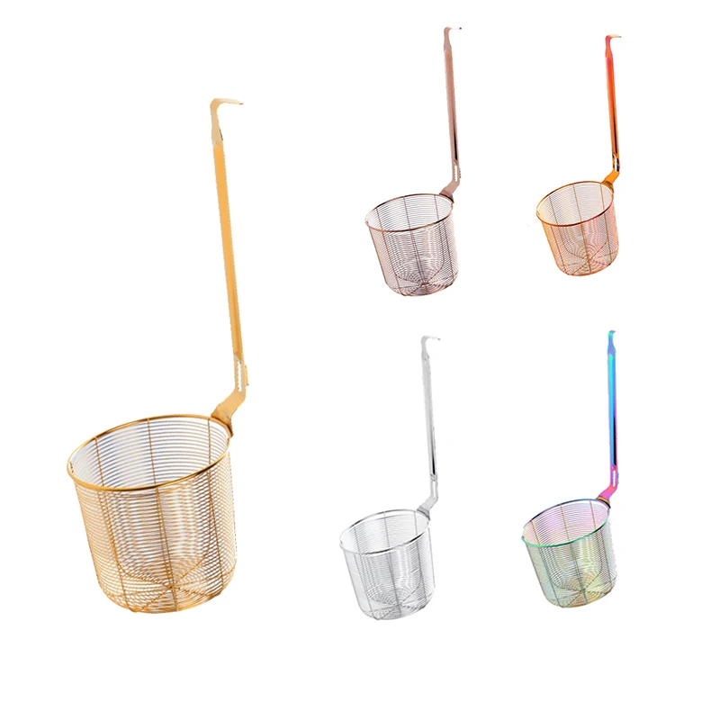 

Кухонный фильтр из нержавеющей стали, легко использовать, дуршлаг, суп, картофель фри, корзина для приготовления пищи