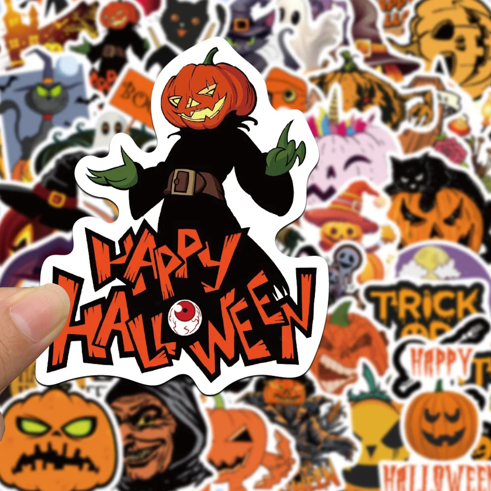 50 DIY Pumpkin Ghost Monster Halloween Graffiti Scared for Skateboard Suitcase Phone Scrapbook Decoration Waterproof Stickers