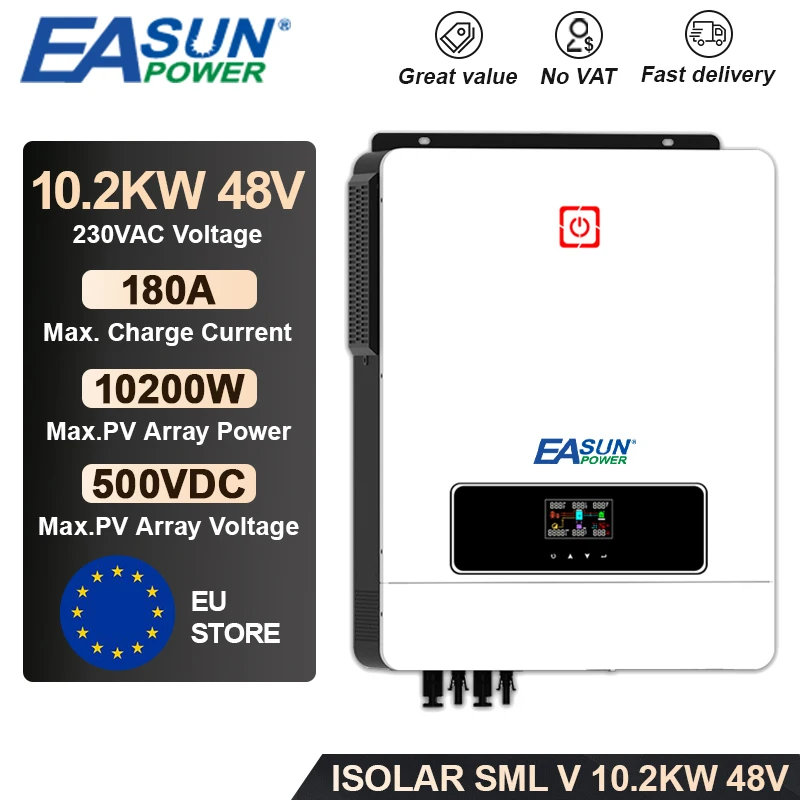 Victron Mppt Promotion > DAXTROMN Onduleur Solaire Hybride 6200 W, Chargeur Solaire MPPT 48 V CC 120 A Pure Onduleur Reseau Hors Reseau Avec Wifi B519173 Onduleur Hybride 24v