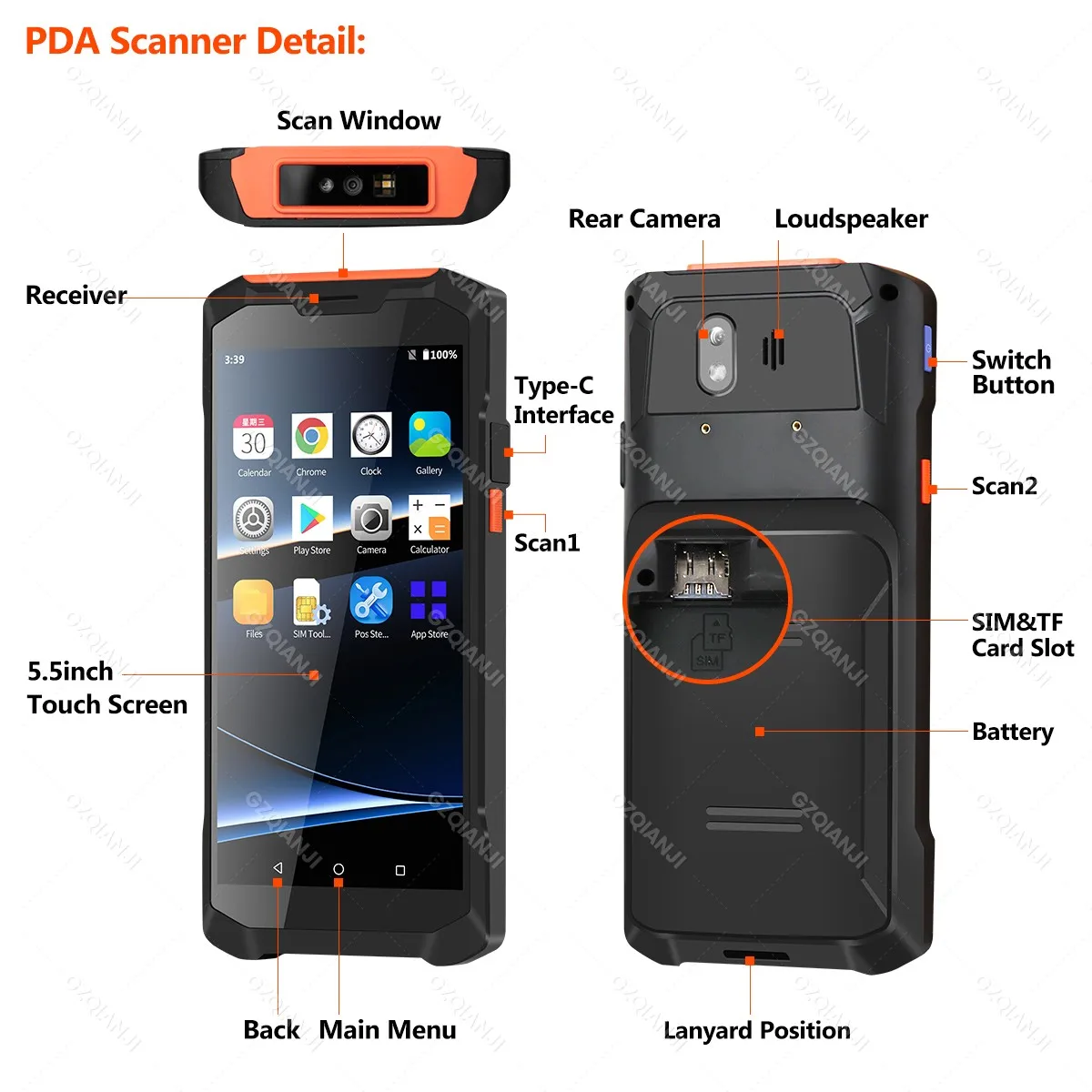 Android 12/11 PDA with NFC RAM-4G ROM-64G Newland Barcode Scanner 1D 2D qr NFC Reader Data Collector Terminal Bluetooth WIFI 4G