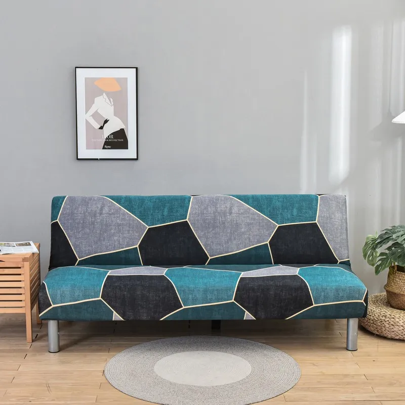 2024 new style folding sofa bed cover sofa covers spandex stretchdouble seat cover slipcovers for living room geometric print 6
