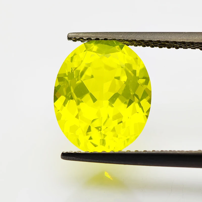 옐로우 사파이어 색상 6x8mm-10x12mm 이트륨 알루미늄 가넷 루스 젬스톤 랩 다이아몬드 오벌 컷 YAG 스톤 (보석 제작용)