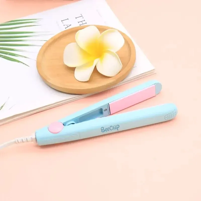 Hair Straightener Mini Clipboard Small Power Plug Curling Girls Air Bangs Portable