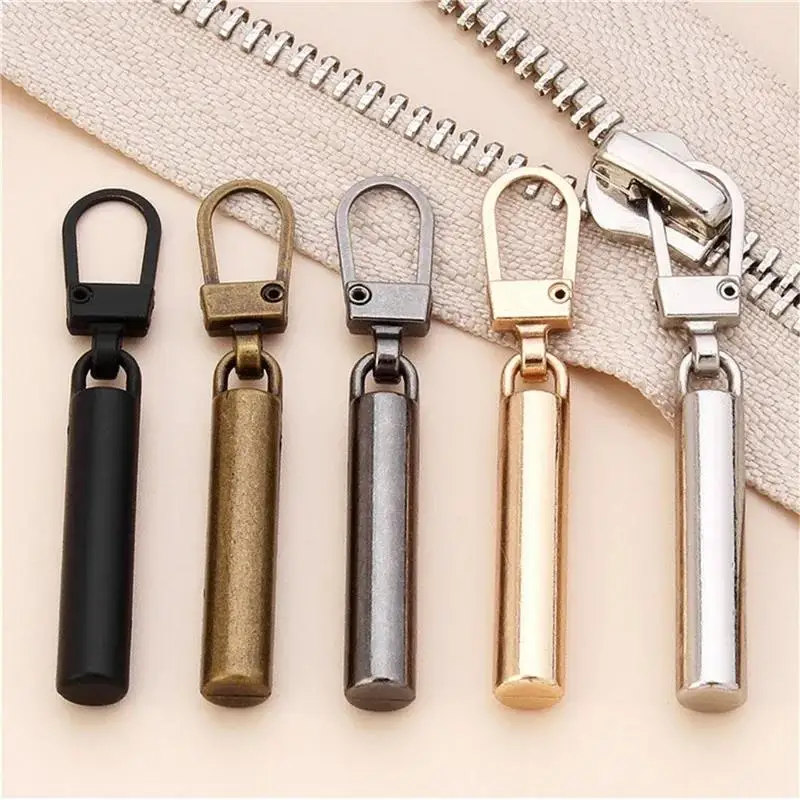 5PCS Heart Shape Metal Zipper Puller Heads Detachable Slider Repair Kit for Bags Backpacks Coats-Sewing Pull Tabs