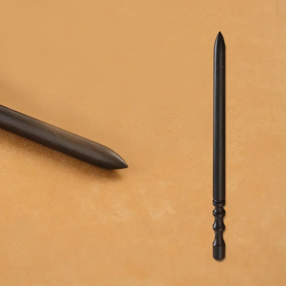 Leathercraft Slicker Round Burnisher Ebony Wood Leather Burnisher Leather Slicker Polished Rods Edge DIY Handmade Tools