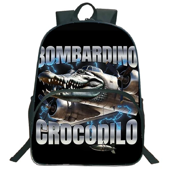 Nuovo zaino italiano Brainrot Simpatici animali Bombardino Crocodilo Borse da scuola Zaini di grande capacità per regali per il ritorno a scuola dei bambini 1