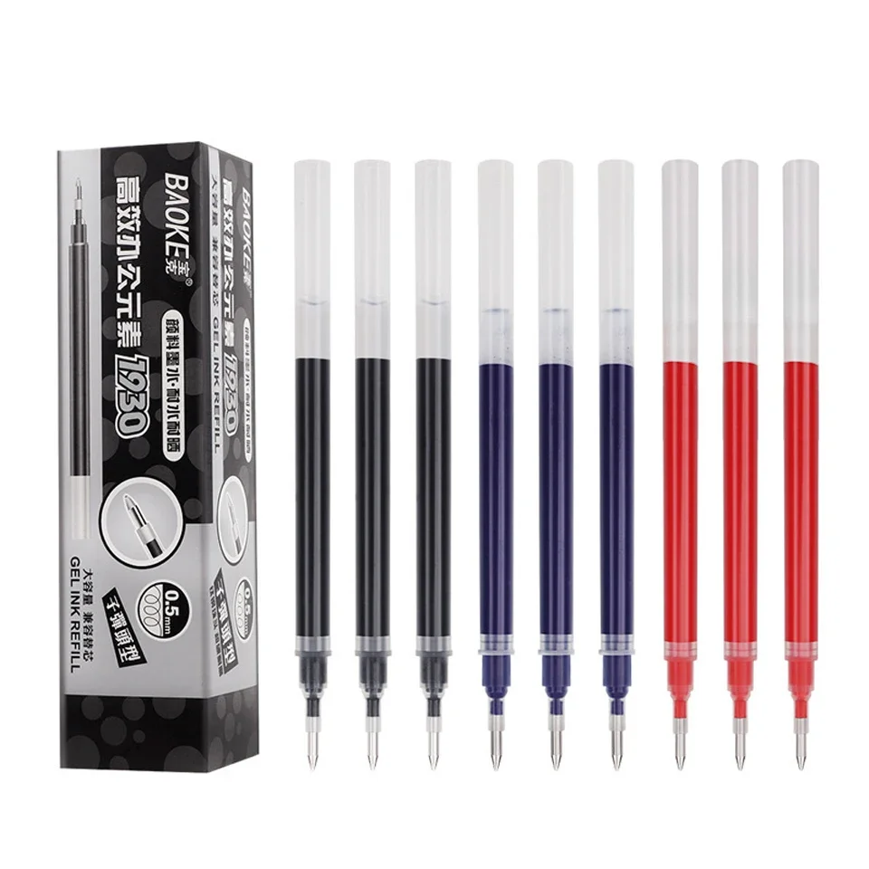 BAOKE Gel Pen Refill Neutral Ink Economy And Practical Good Quality Black Blue And Red 0.5/0.7/1.0mm Nib Office School Supplies images - 6