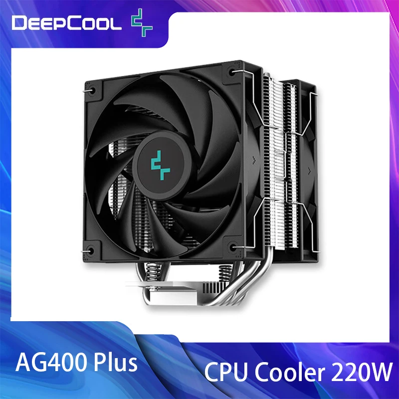 DeepCool-Refroidisseur d'air pour LIncome 1700, 220, 115X, AM4 CPU, refroidisseur d'air 120mm, ventilateur de refroidissement par air, 4 caloducs, ventilateur de touristes, refroidisseur de processeur, 1200 W, AG400 Pl