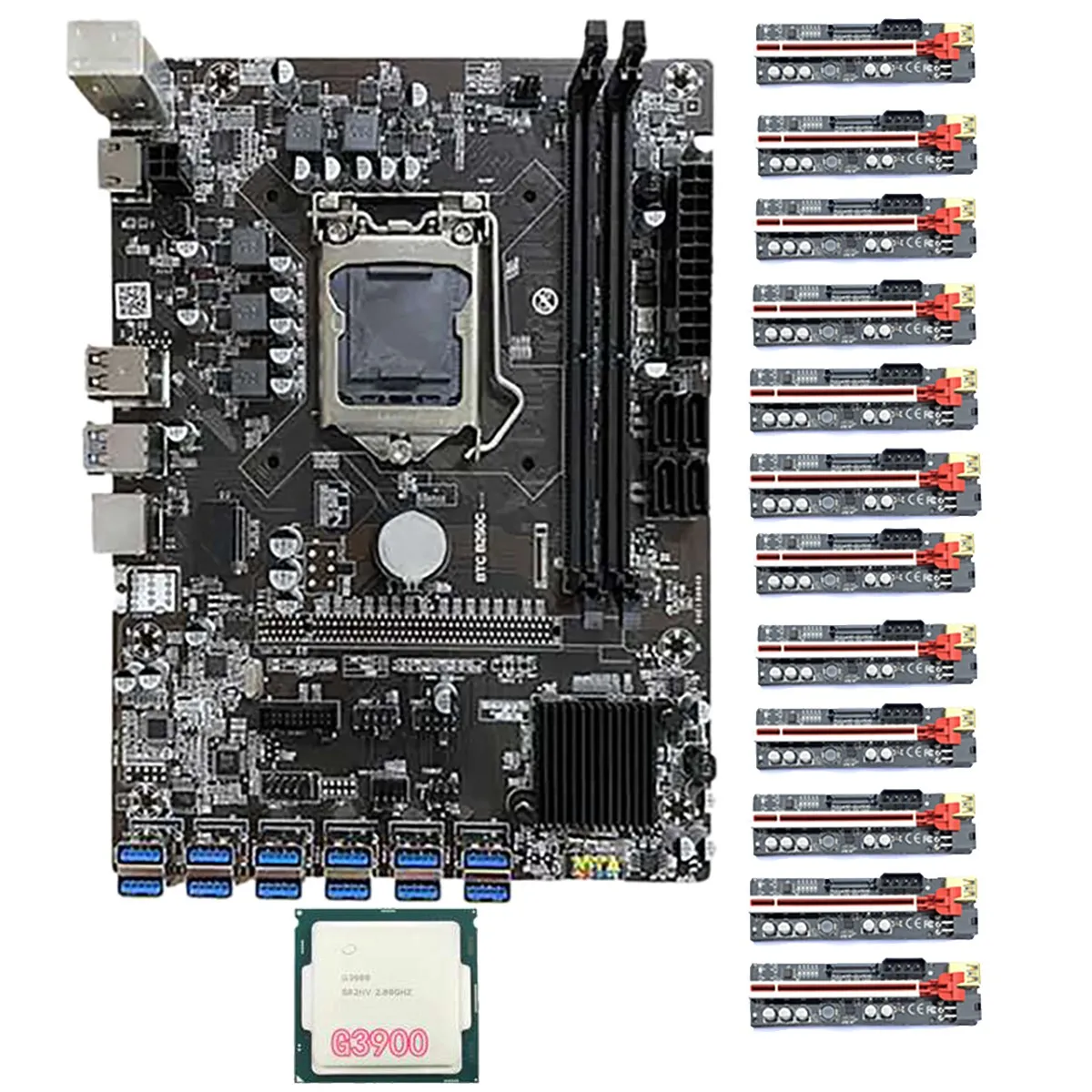 Материнская плата B250C для майнинга BTC системная 12 USB 3 0 LGA1151 DDR4 DIMM с шт. Φ PCIE 1X 16X