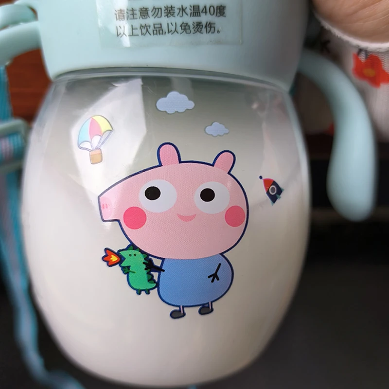 Kids Children Cartoon Animal School Drinking Water Straw Bottle Gravity Ball Straw Baby Cup Shoulder Strap Water Bottle drinking cup,drinking water bottle