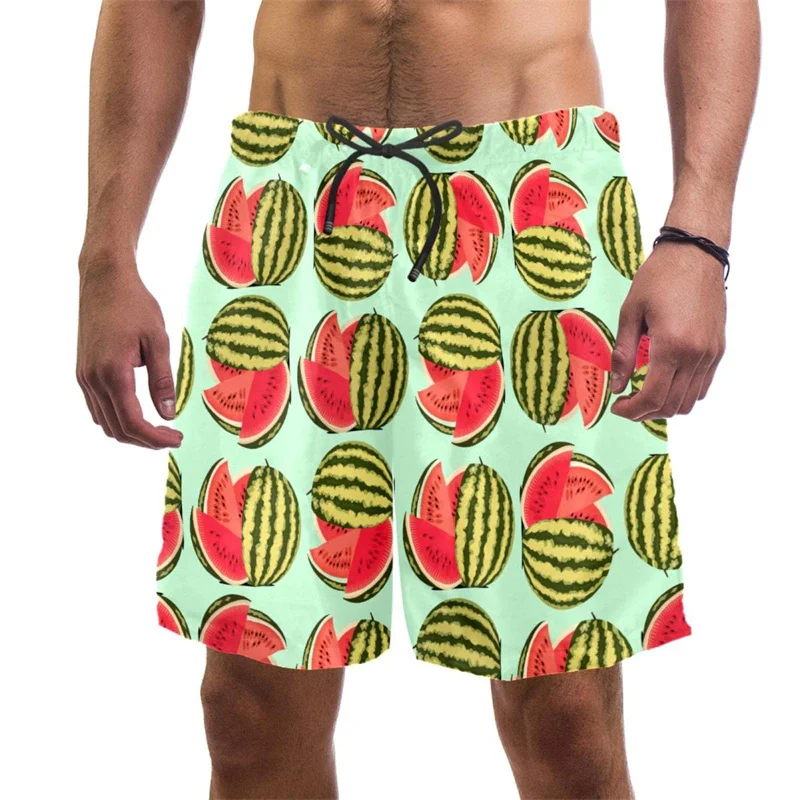 Summer Hawaii New 3D Fruits Print Beach Shorts Palm Trees Graphic Swimming Trunks For Men Fashion Cool Board Shorts Pants Homber 5