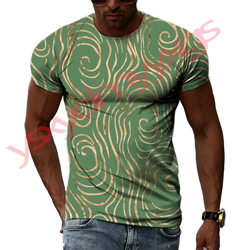 

Summer Tide Curved Fringe Picture Men T-Shirts Casual 3D Print Tees Hip Hop Personality Round Neck Short Sleeve Quick-Dry Tops