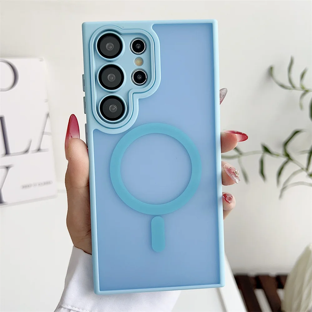 Luxury Matte Magnetic Phone Case with Magsafe Wireless Charging Compatibility