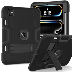 Premium Shockproof Tablet Case with Adjustable Stand and Enhanced Protection for Pro 2024 13inch (Black)