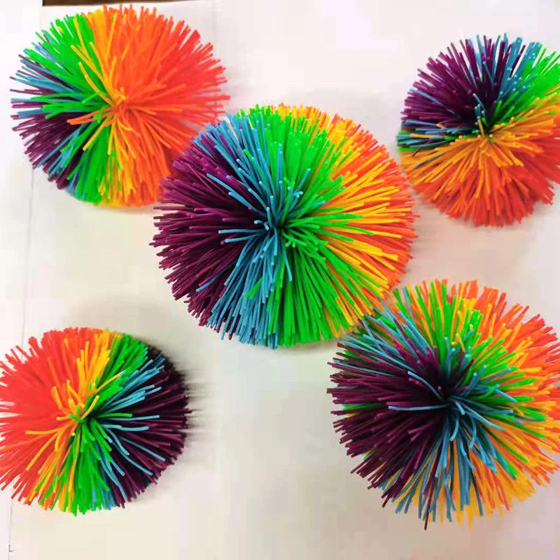 10cm Jugging Ball Colorful Rubber Wire Ball Toys For Kids Anti-Stress Stretchy Ball Children's Novelty Toys Funny Rubber Toy 5