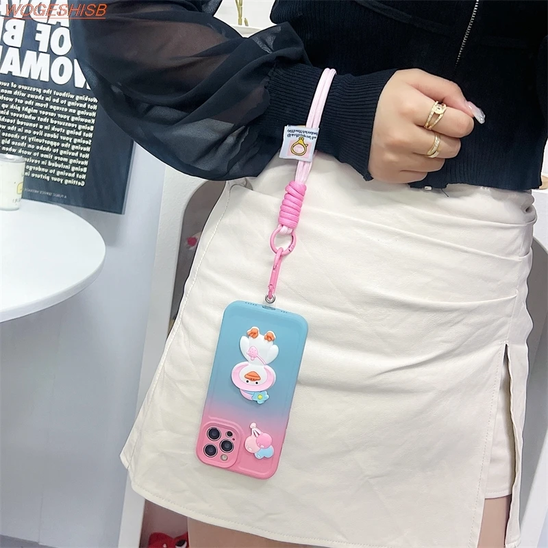 Sött Anka Handledsrem Telefonskal För Huawei Nova 3i 7 8i 9 SE 10 Pro 11 Ultra Tecknat Armband Mjukt Skal_voghion.com