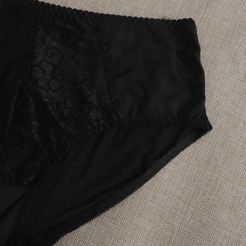 Trufeeling 3Pcs/lot Women's Sexy Panties Floral Briefs Lace Lingerie Plus  Size Underwear Silk Satin Shorts L XL 2XL 3XL 4XL 5XL