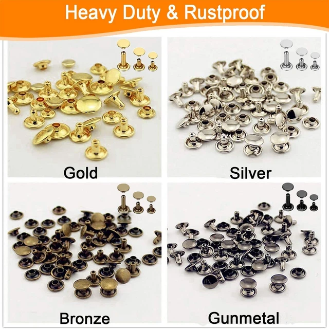 100 ensembles de 3mm ~ 10mm Rivets à capuchon unique en métal goujons Rivet  rond pour bricolage cuir artisanat sac ceinture vêtements chapeau  chaussures décor de collier pour animaux de compagnie - AliExpress