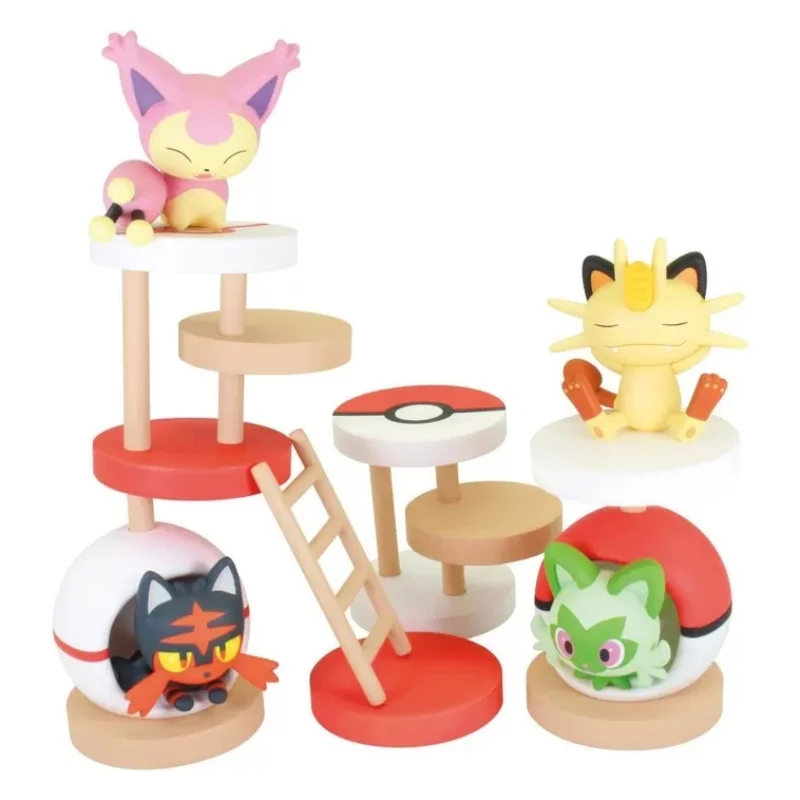 Pkm Cat Tree Collectible Figure Sprigatito Litten Skitty Desktop Ornament For Adult Collection Collectible Toy