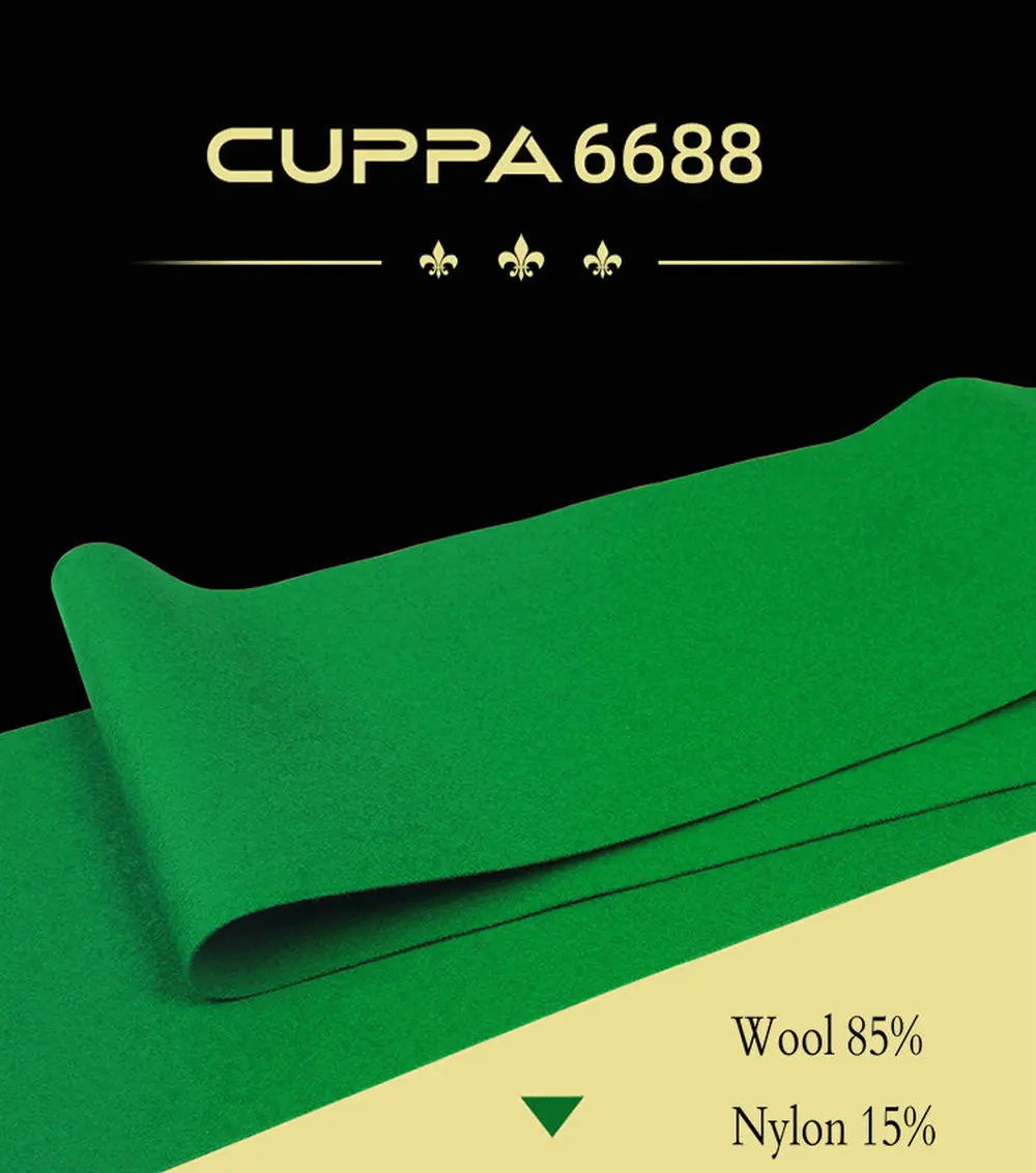 Cuppa 울 혼합 녹색 천 펠트 교체, 7ft / 8ft / 9ft 당구 테이블 선택