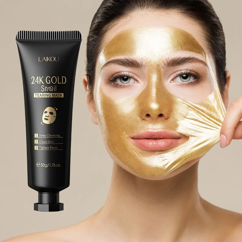 LAIKOU 24K Gold Sakura Peeling Face Mask Firming Brightening Blackhead Removal Facial Tear Off Mask Skin Care Products