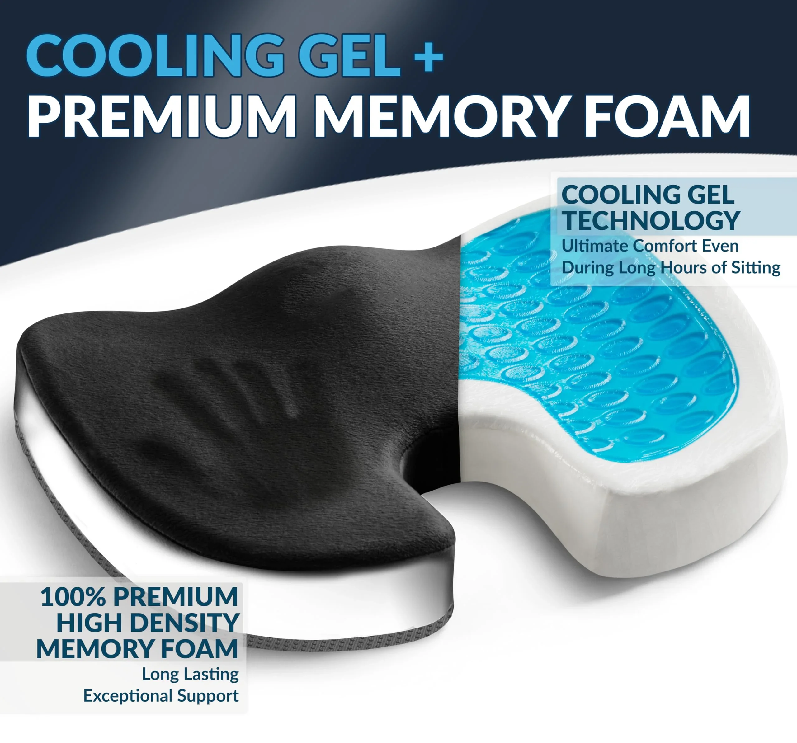 Sitting Cushion Office Chair Cushion-Gel-cool and seat puffs for tailbone pain-Desk and Chair Car seat cushions for Driving