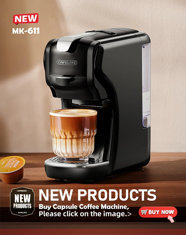 Description Picture 2 of itemCafelffe Coffee Machine cafeteria 19Bar 3in1 Hot/Cold Multiple Capsule coffee maker DG Cappuccino Nespresso Capsule Powder Gift