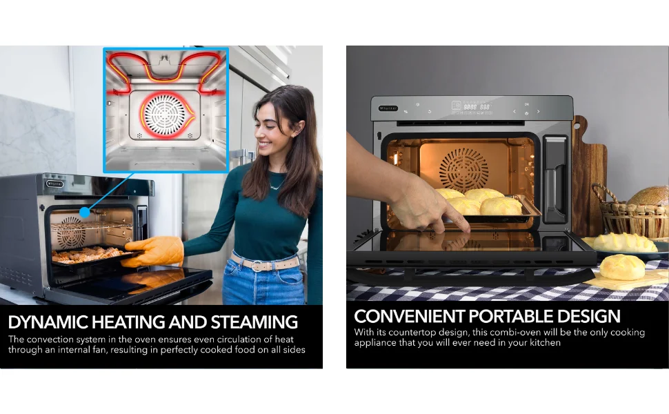 Description Picture 4 of item488GB Grande 40 Quart Capacity Counter-Top Multi-Function Convection Steam Oven, Black Stainless Steel