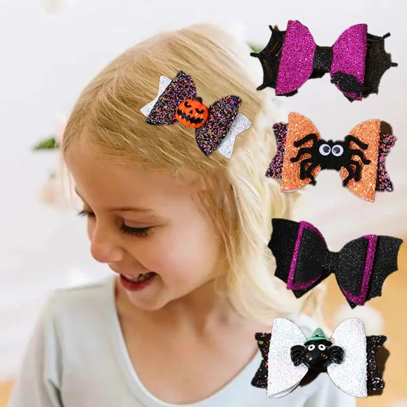 2023 New Halloween Hairpin Ghost Festival Party Festive Atmosphere Dress Up Bow Puntelli Ghost Festival Hairpin Headwear Hair Clip