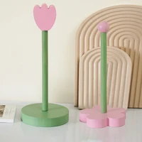 Wooden Kitchen Roll Paper Rack Creative Flower Towel Holder Bathroom Tissue Stand Home Decor Diningtable Napkins Rack, Ornaments 2