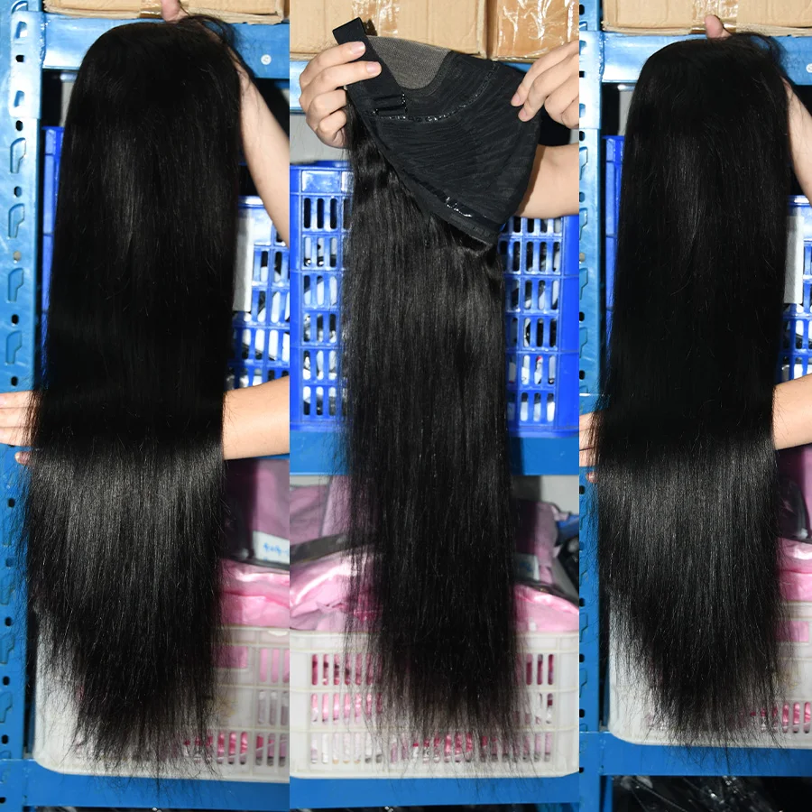 22 24 26 inch Straight Glueless Preplucked Human Wigs 4x4 Lace Pre Cut No Glue Wig Delivery 3 Days France