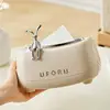 Creative Spring Tissue Box Ceramic Paper Towel Holder Paper Extractor Cute Rabbit Storage Box Household Napkin Holder 5