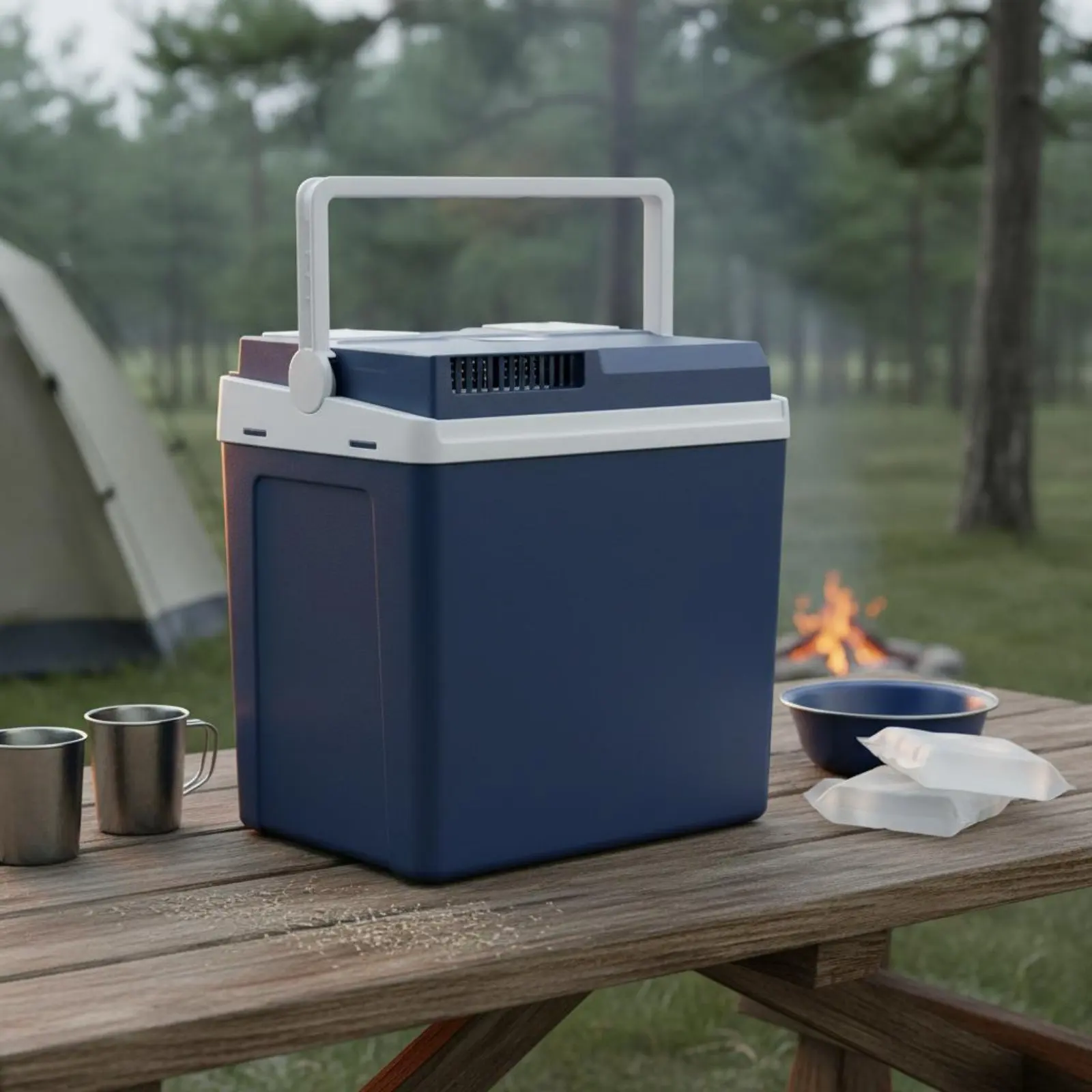휴대용 12V 차량용 냉장고, 겸용 전원 공급 차량용 미니 냉장고, 12V 여행용 냉각기, 저소음 기능, 열전식 식품 냉장고