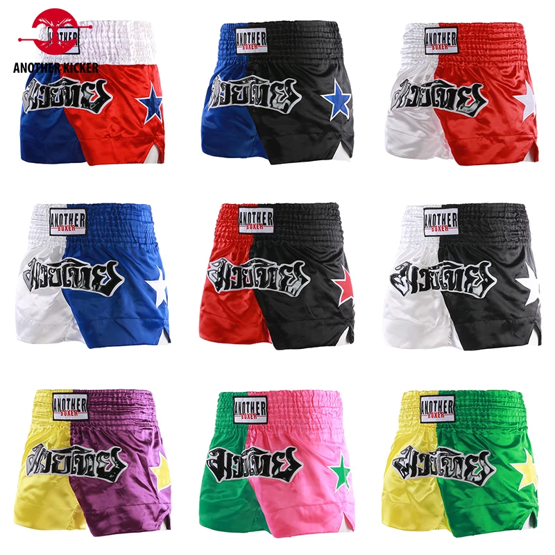 

Muay Thai Shorts Embroidery Kickboxing Pants Breathable Free Sparring Boxing Training Shorts Gym Martial Arts Boxer Fight Wear