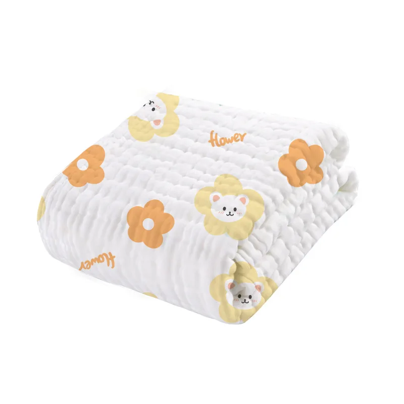 Baby Bath Towel Cotton Infant Skin-friendly Soft Thickened Shower Towel Cartoon Animal Warm Breathable Kids Air Condition Quilt