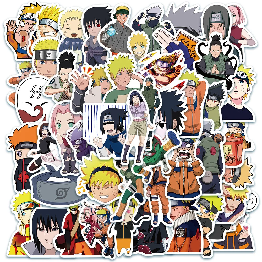 

10/30/50pcs Cool Naruto Anime Stickers Uzumaki Naruto Uchiha Sasuke Decal Laptop Motorcycle Phone Car Waterproof Sticker Kid Toy