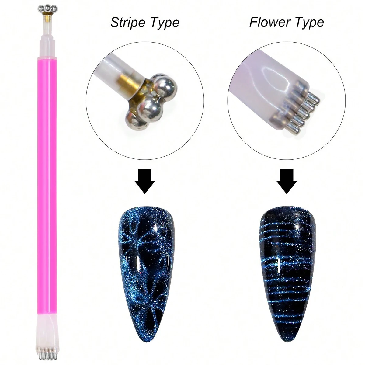 1Pc Nail Magnet Tool Magnet Multi-Functional Magnetic Nail Art Tool Wand For Cat Eye Effect Use With Polish Gel cat eye nail tool magnetic nail art tools magnetic nail pen magnetic nail tools