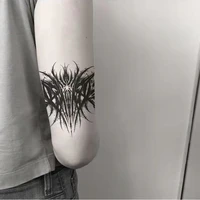 2022 Dark Gothic Thorns Neck Temporary Tattoo Stickers Waterproof Black Cool Men and Women Arm Body Art Fake Tattoo Calf Tattoo 2