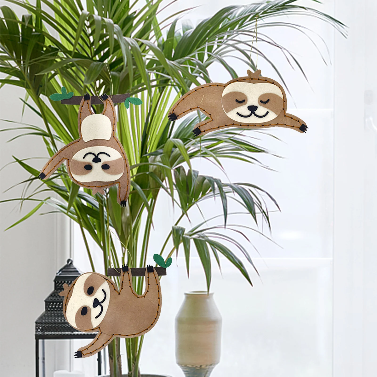 Felt Sloth Home Decoration 3PCS Lightweight Sloth Table Party Decorations Animal DIY Craft