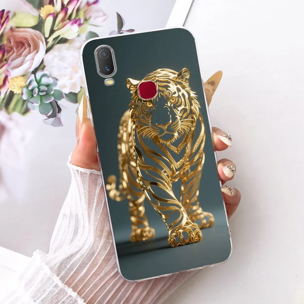Clear Cute Cat Floral Soft Back Cover - Luxury Painted Design