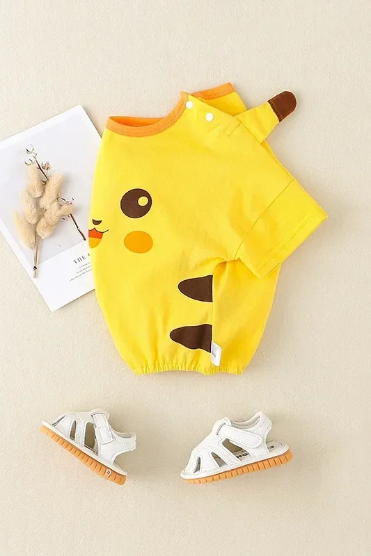 Pokemon Pikachu Baby Cotton Jumpsuit Summer Cartoon Cute Baby
