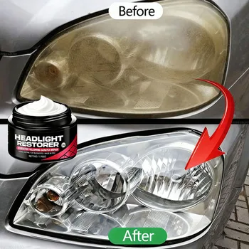 Car Headlight Restoration Kit - Renew Yellow Hues, Scratch & Blur Repair, Restore Brightnes to Both Front & Rear Headlamp Polish