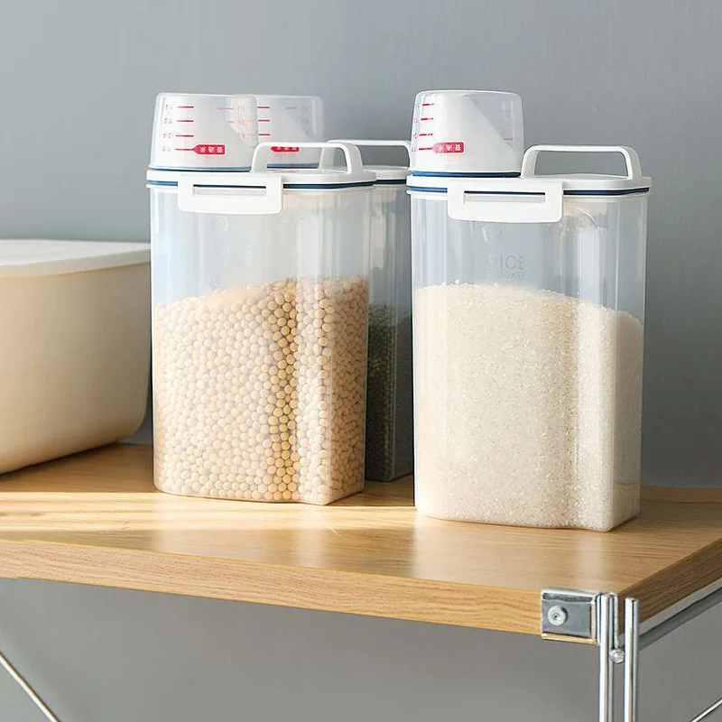 1.5-3L Powder Storage Box Plastic Kitchen Rice Grains Container Bathroom Laundry Powder Detergent Case With Pour Mouth kitchen storage box rice storage box food storage container food storage box storage box